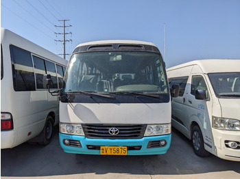 TOYOTA Coaster passenger bus white and blue petrol engine minivan - väikebuss