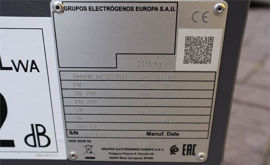 Generaatorikomplekt Atlas Copco QES 105 JD S3A ESF Valid inspection, *Guarantee! D: pilt 15