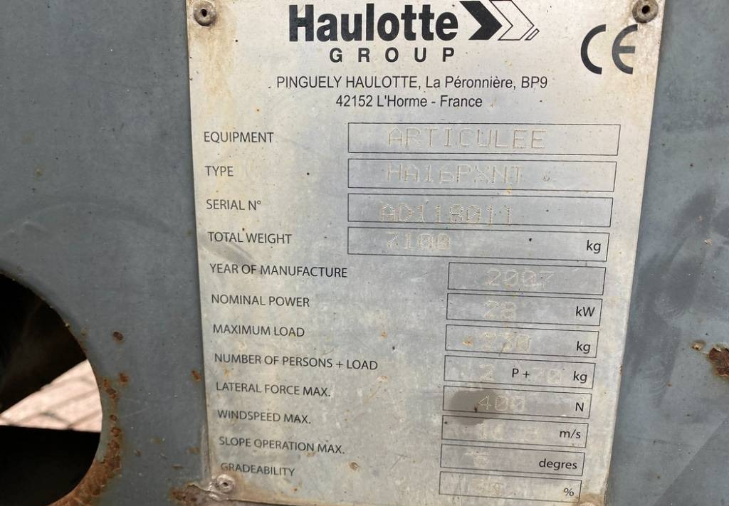 Liigendpoom Haulotte HA16PXNT Diesel 4x4x4 Articulated Boom Lift 1600cm: pilt 10