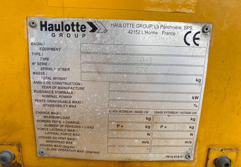 Masttõstuk Haulotte Star 10 Electric Vertical Mast Work Lift 1000cm: pilt 10