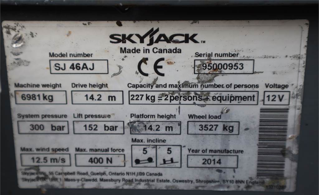 Liigendpoom SkyJack SJ46AJ Diesel, 4x4 Drive, 16m Working Height, 7.5m: pilt 6