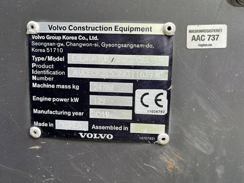 Lintekskavaator Volvo ECR 235 EL: pilt 5