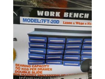  Unused 20D 7' Work Bench / Tool Cabinet c/w 20 Drawers - 6452-18 - Laotehnika