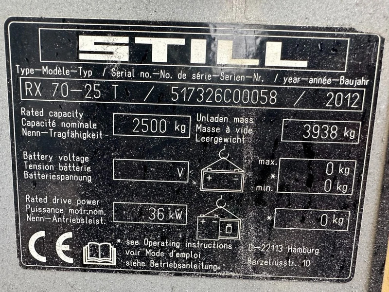Gaasitõstuk Still RX 70-25 T 2.5 ton Duplex Sideshift Positioner LPG Heftruck: pilt 9