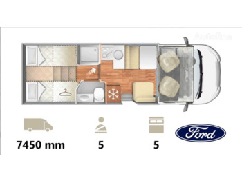 Uus Campervan nobel ART A-7000 Ford Transit, 5 seats, (2024 model): pilt 2
