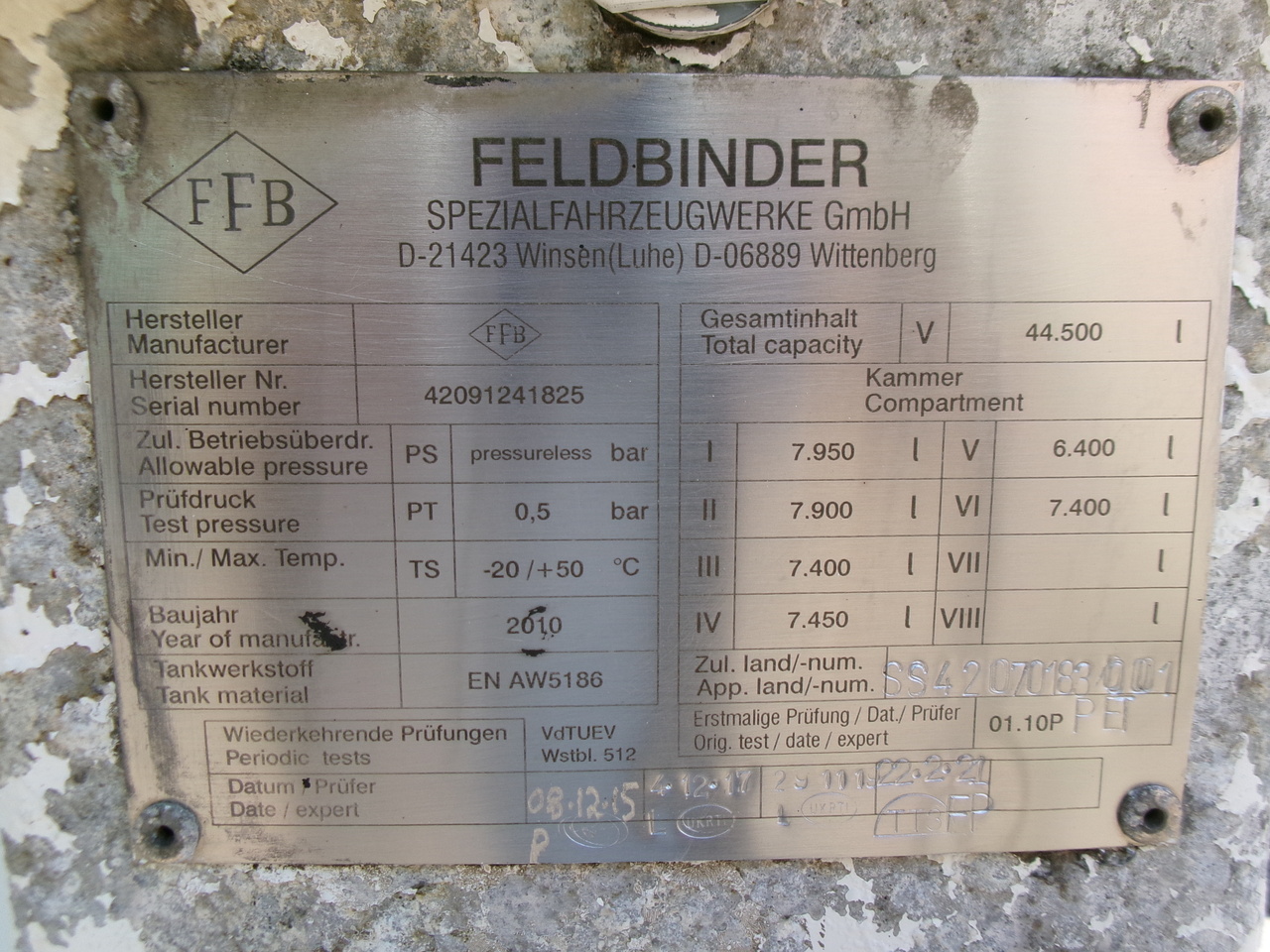 Tsistern poolhaagis transporditavad ained kütust Feldbinder Fuel tank alu 42 m3 / / 6 comp + pump: pilt 29