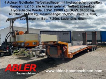 Madal platvormpoolhaagis GOLDHOFER STZ-TBL/S4-44/80 4-Achser-Tiefbettauflieger absenkbar hydr. Ramp: pilt 1