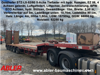 Goldhofer STZ-L5-52/80 5-Achs-Tieflader hydr. Rampen 4 Achsen gelenkt - Madal platvormpoolhaagis