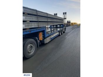  HRD 3 axle machine trailer w / pull-out - Madal platvormpoolhaagis