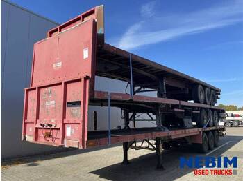 Flandria OPL 3 39 T - Drum brakes - € 10.800,- Complete stack of 3 trailers  - Platvorm/ Madelpoolhaagis
