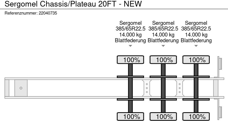 Uus Konteinerveduk/ Tõstukiga poolhaagis SERGOMEL Chassis/Plateau 20FT - NEW: pilt 18