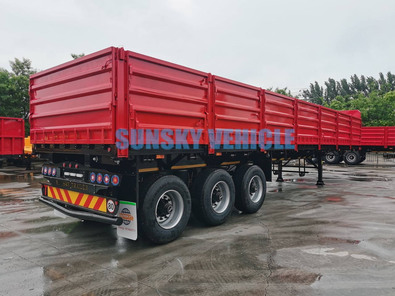 Uus Platvorm/ Madelpoolhaagis transporditavad ained lahtine mass SUNSKY 40FT drop side wall semi trailer: pilt 4