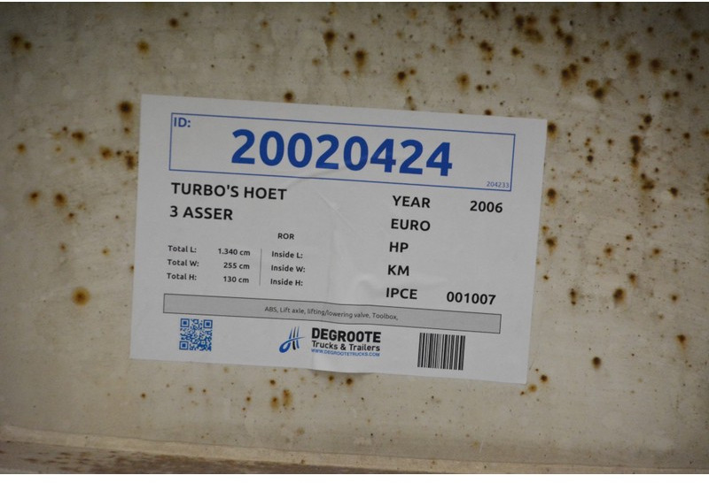 Konteinerveduk/ Tõstukiga poolhaagis TURBO'S HOET Skelet 30-40-45 ft: pilt 9