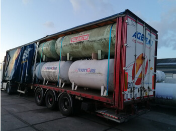 Semi trailer curtain Fruehauf TX34CC Used tank 2700 & 4850L aboveground - Gas, Gaz, LPG, GPL, Propane, Butane tank ID 8.311 - tentpoolhaagis
