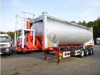 Feldbinder Food/powder tank container alu 40 m3 + tipping chassis - Tsistern poolhaagis