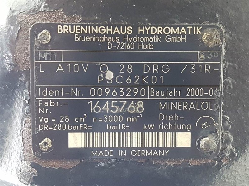 Hüdraulika - Ehitusmasinad Brueninghaus Hydromatik AL A10VO28DRG/31R-PSC62K01-Load sensing pump: pilt 5
