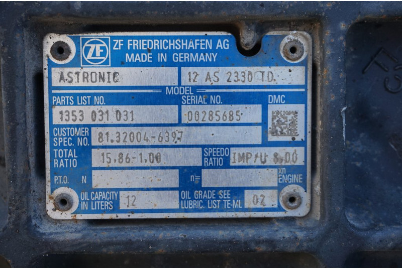 Käigukast - Veoauto ZF 12AS2330DD TGX: pilt 5