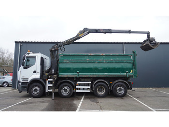 Renault PREMIUM 380 DXI 8X2/6 2 SIDE TIPPER WITH PLFINGER Q 170 Z CRANE.278.200KM liising Renault PREMIUM 380 DXI 8X2/6 2 SIDE TIPPER WITH PLFINGER Q 170 Z CRANE.278.200KM: pilt 1