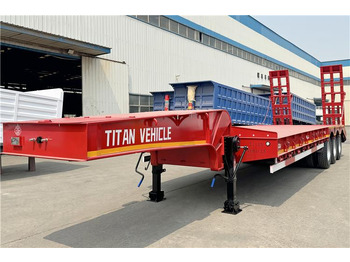Uus Madal platvormpoolhaagis TITAN 3 Axle 60 Ton Truck Lowbed Trailer for Sale In Kenya: pilt 2