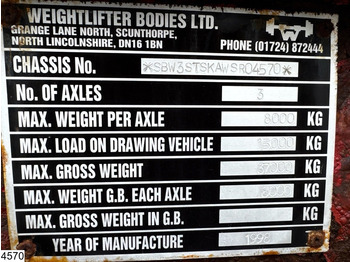 Konteinerveduk/ Tõstukiga poolhaagis Weight Lifter Container chassis Twistlocks, 30 FT: pilt 4