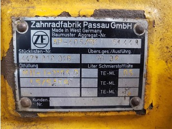 Telg ja varuosad - Ehitusmasinad ZF AP-405/BK - Axle/Achse/As: pilt 2
