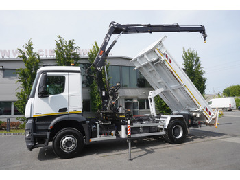 Madelveok/ Platvormveok, Kraanaga veoauto MERCEDES-BENZ Arocs 1833 / 87,000 km!!! / Hds HIAB X-DUO 128 B-2 / three-sided tipper: pilt 4