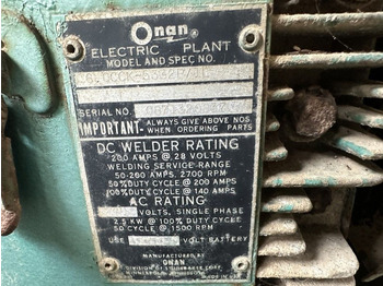 Generaatorikomplekt GENERATOR Onan Portaweld 200 Las generator Welding generator 200 Amp Benzine Petrol: pilt 3