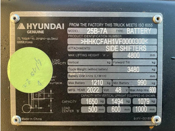 Uus Elektritõstuk Hyundai 25B-7A 2.5 ton Triplex Freelift Sideshift Elektra Heftruck Nieuw: pilt 4