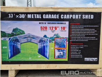 Ehitusmahuti Unused 2025 17'x30' Metal Garage Carport Shed in 2.1x1x0.6m Transport Box: pilt 2