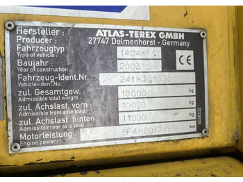Ratastel ekskavaator Atlas 1404K: pilt 3