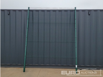 Ehitusseade Unused Galvanised & Powder Coated Heavy Duty (5mm) Wire Mesh Fencing, 25 x H2.4m x W2.2m Panels, 26 x 60mm x 60mm x3m Posts, with Fittings (Green): pilt 4