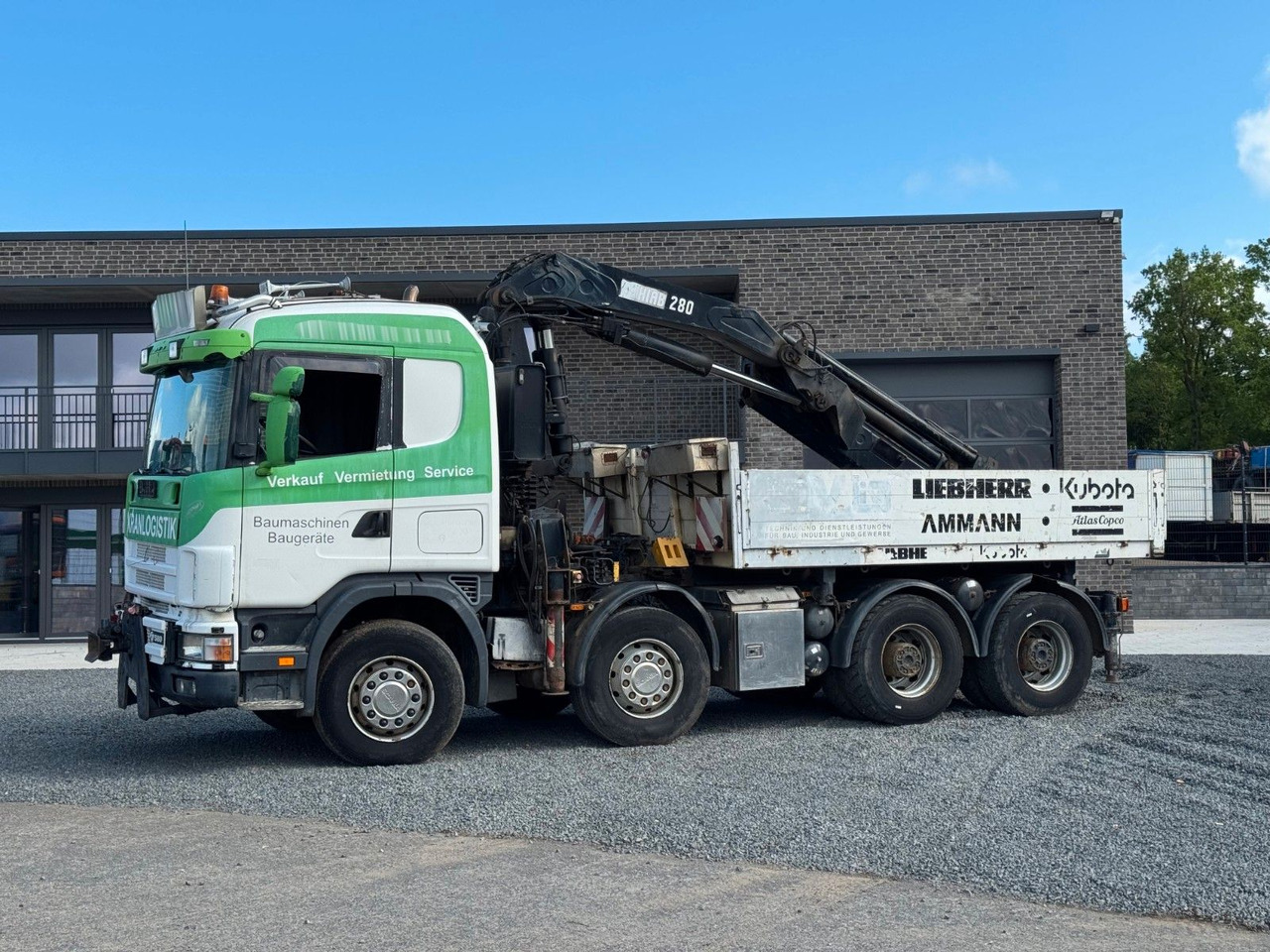 Scania 164G 580 V8 Kran Hiab 280 Retarder Sattelplatte Scania 164G 580 V8 Kran Hiab 280 Retarder Sattelplatte - Madelveok/ Platvormveok, Kraanaga veoauto: pilt 1 Scania 164G 580 V8 Kran Hiab 280 Retarder Sattelplatte Scania 164G 580 V8 Kran Hiab 280 Retarder Sattelplatte - Madelveok/ Platvormveok, Kraanaga veoauto: pilt 1