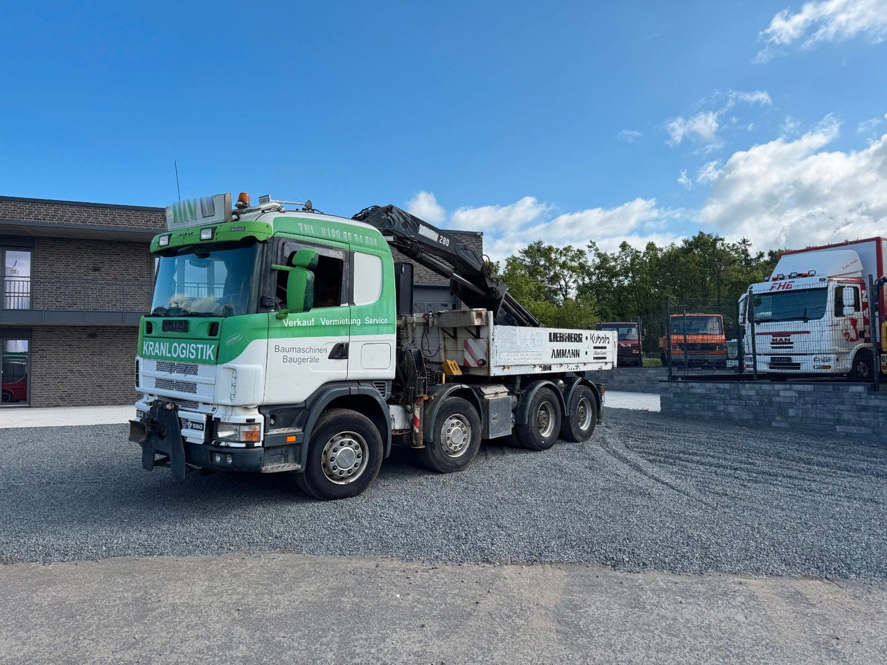 Scania 164G 580 V8 Kran Hiab 280 Retarder Sattelplatte Scania 164G 580 V8 Kran Hiab 280 Retarder Sattelplatte - Madelveok/ Platvormveok, Kraanaga veoauto: pilt 2 Scania 164G 580 V8 Kran Hiab 280 Retarder Sattelplatte Scania 164G 580 V8 Kran Hiab 280 Retarder Sattelplatte - Madelveok/ Platvormveok, Kraanaga veoauto: pilt 2