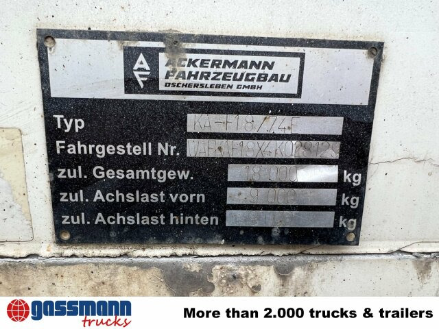 Ackermann Ackermann, Oschersl. KA-F 18/74E mit LBW MBB, - Furgoonjärelhaagis: pilt 5 Ackermann Ackermann, Oschersl. KA-F 18/74E mit LBW MBB, - Furgoonjärelhaagis: pilt 5