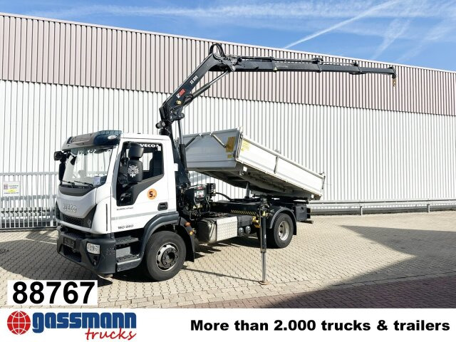 Iveco EuroCargo ML160E28 4x2 mit Kran Hiab XS099E-3 - Kallurauto, Kraanaga veoauto: pilt 1 Iveco EuroCargo ML160E28 4x2 mit Kran Hiab XS099E-3 - Kallurauto, Kraanaga veoauto: pilt 1