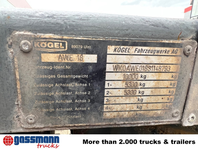Kögel AWE 18, Ex-Fahrschule - Konteinerveduk/ Tõstuk järelhaagis: pilt 4 Kögel AWE 18, Ex-Fahrschule - Konteinerveduk/ Tõstuk järelhaagis: pilt 4