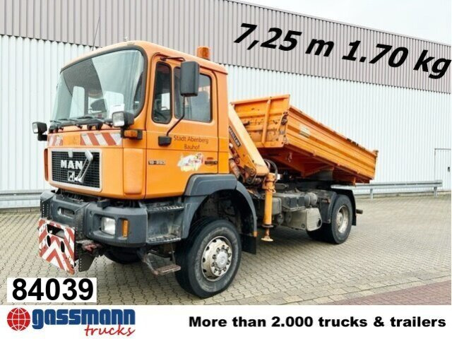 MAN 19.293 4x4 BL mit Kran Meiller MK77RS2 - Kallurauto, Kraanaga veoauto: pilt 1 MAN 19.293 4x4 BL mit Kran Meiller MK77RS2 - Kallurauto, Kraanaga veoauto: pilt 1