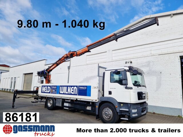 MAN TGM 18.340 4x2 BL, Atlas Ladekran 135.2 V, 9.8m - Madelveok/ Platvormveok, Kraanaga veoauto: pilt 1 MAN TGM 18.340 4x2 BL, Atlas Ladekran 135.2 V, 9.8m - Madelveok/ Platvormveok, Kraanaga veoauto: pilt 1
