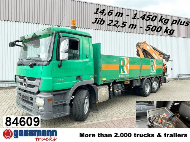 Mercedes-Benz Actros 2544 L 6x2, Retarder, Lenkachse, Heckkran - Madelveok/ Platvormveok, Kraanaga veoauto: pilt 1 Mercedes-Benz Actros 2544 L 6x2, Retarder, Lenkachse, Heckkran - Madelveok/ Platvormveok, Kraanaga veoauto: pilt 1