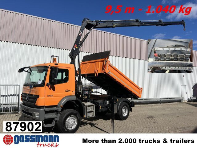 Mercedes-Benz Axor 1829 AK 4x4 mit Kran Hiab XS 111BS-3 HiDuo, - Kallurauto, Kraanaga veoauto: pilt 1 Mercedes-Benz Axor 1829 AK 4x4 mit Kran Hiab XS 111BS-3 HiDuo, - Kallurauto, Kraanaga veoauto: pilt 1