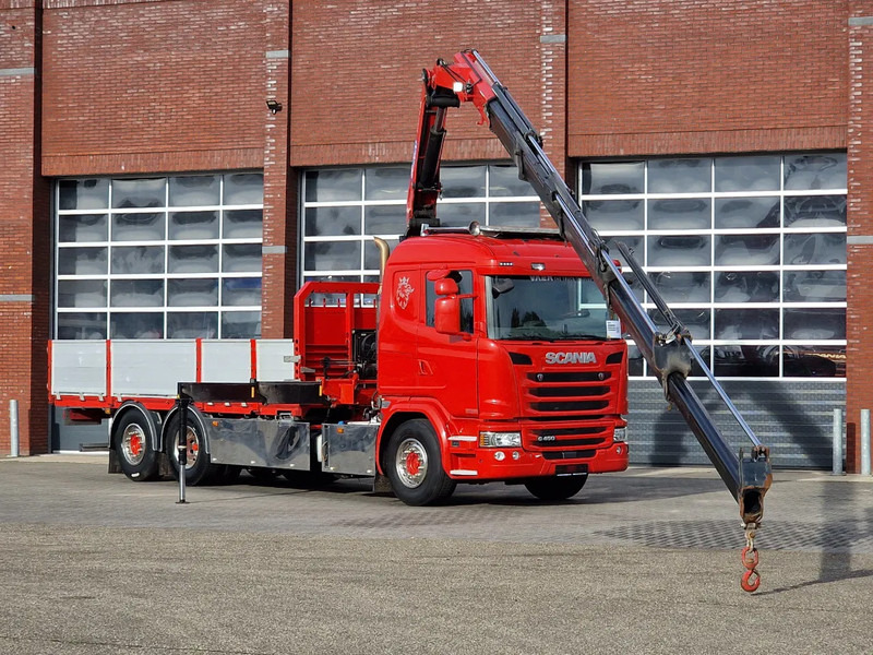 Scania G450 6x2*4 - HMF 2620 K5 Crane with remote - Retarder - Steering axle - Kraanaga veoauto: pilt 1 Scania G450 6x2*4 - HMF 2620 K5 Crane with remote - Retarder - Steering axle - Kraanaga veoauto: pilt 1