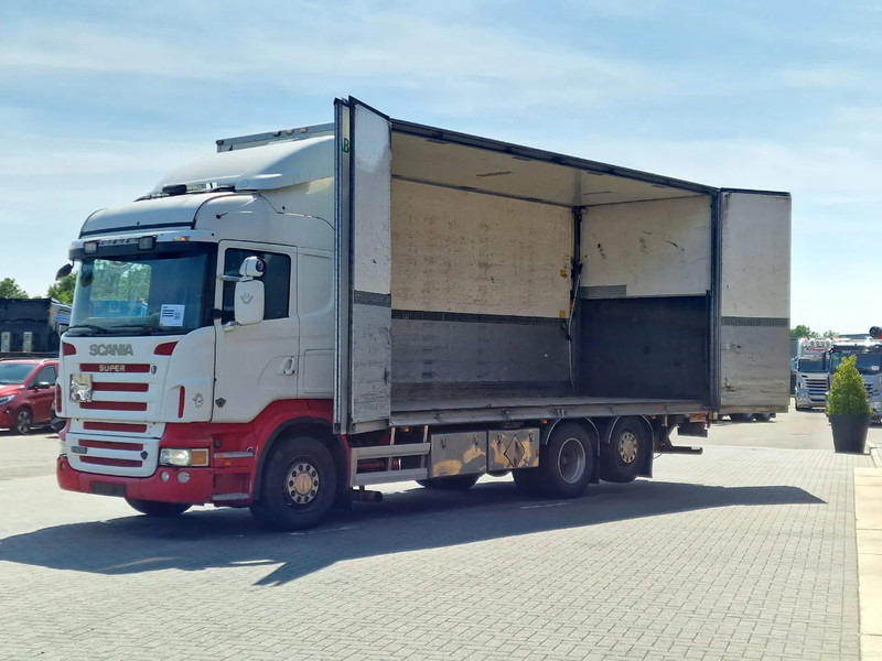 Kasti veoauto Scania R500 V8 Highline 6x2*4 - Box with side doors - Loadlift - Manual gearbox with retarder - Full air - Steering axle: pilt 16
