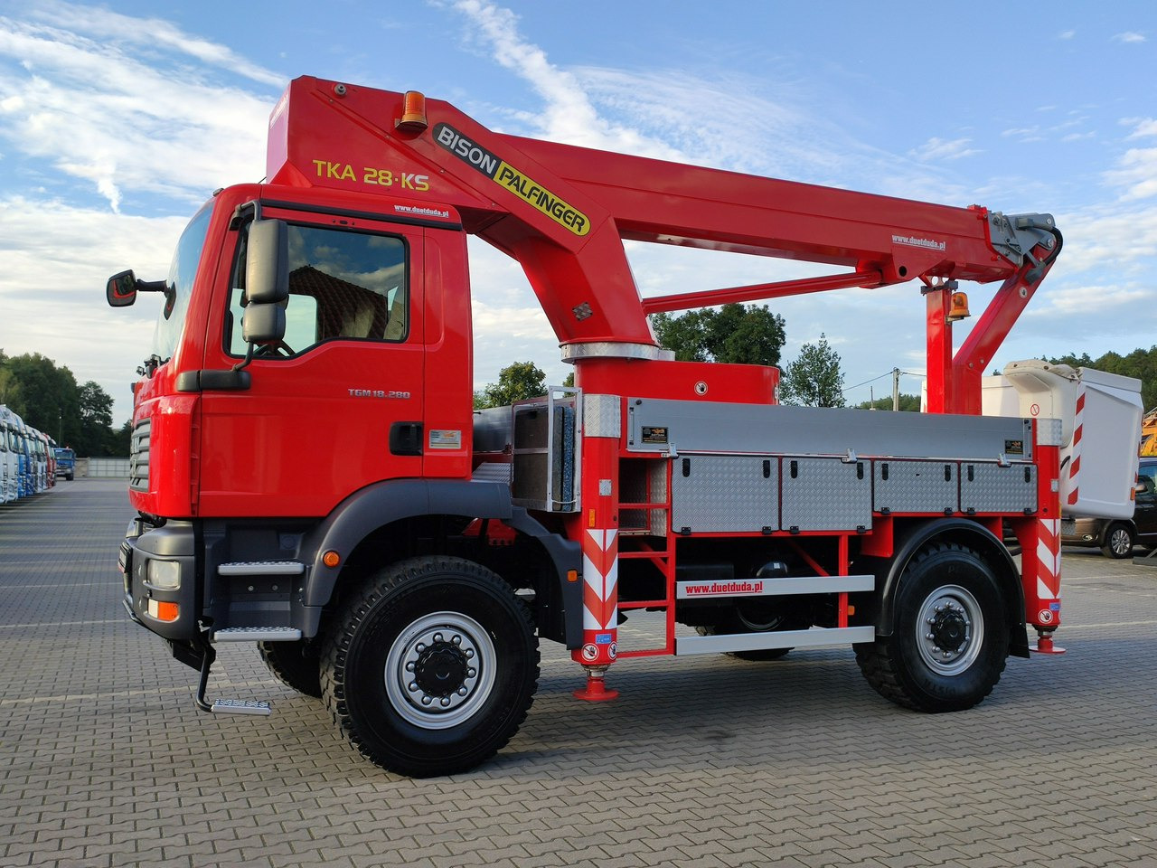 Veoautolt tõusev platvorm MAN TGM 18.280 4x4 Zwyżka Bison Palfinger TKA 28 Podnośnik Koszowy: pilt 7