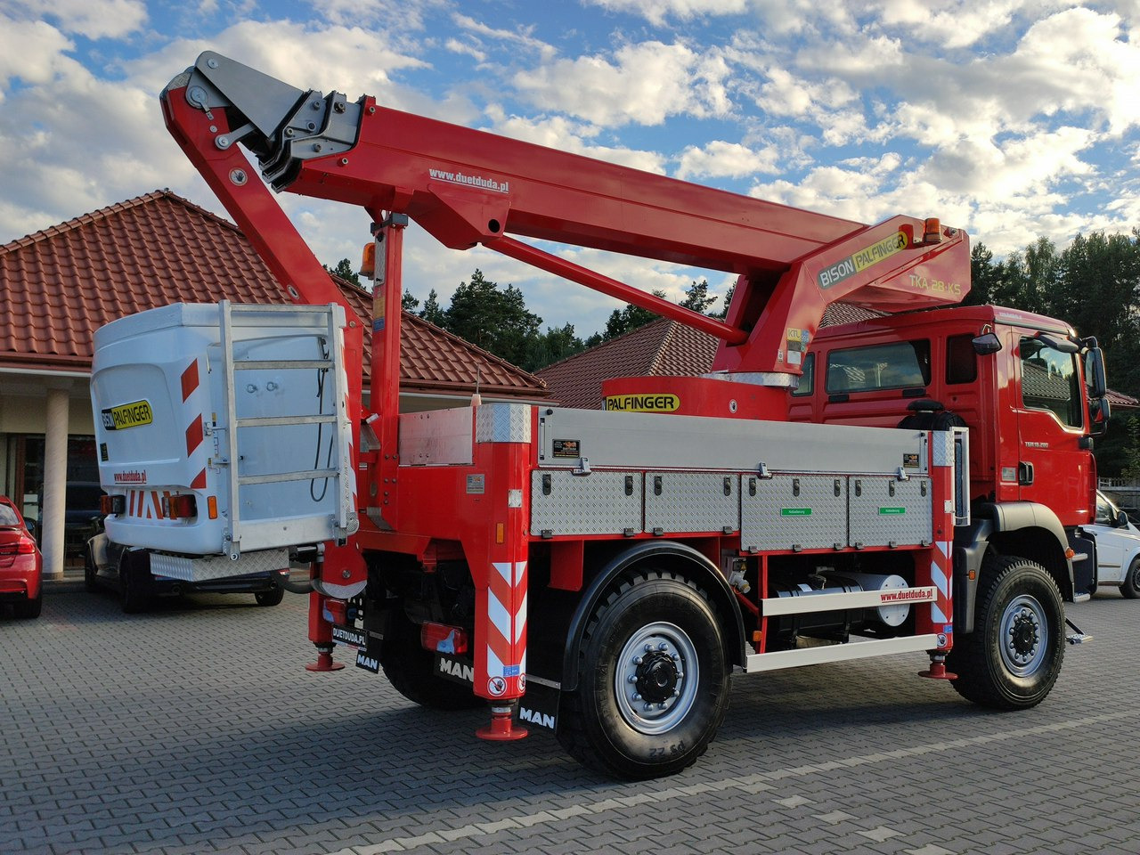 Veoautolt tõusev platvorm MAN TGM 18.280 4x4 Zwyżka Bison Palfinger TKA 28 Podnośnik Koszowy: pilt 9