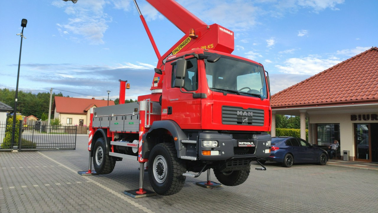 Veoautolt tõusev platvorm MAN TGM 18.280 4x4 Zwyżka Bison Palfinger TKA 28 Podnośnik Koszowy: pilt 31