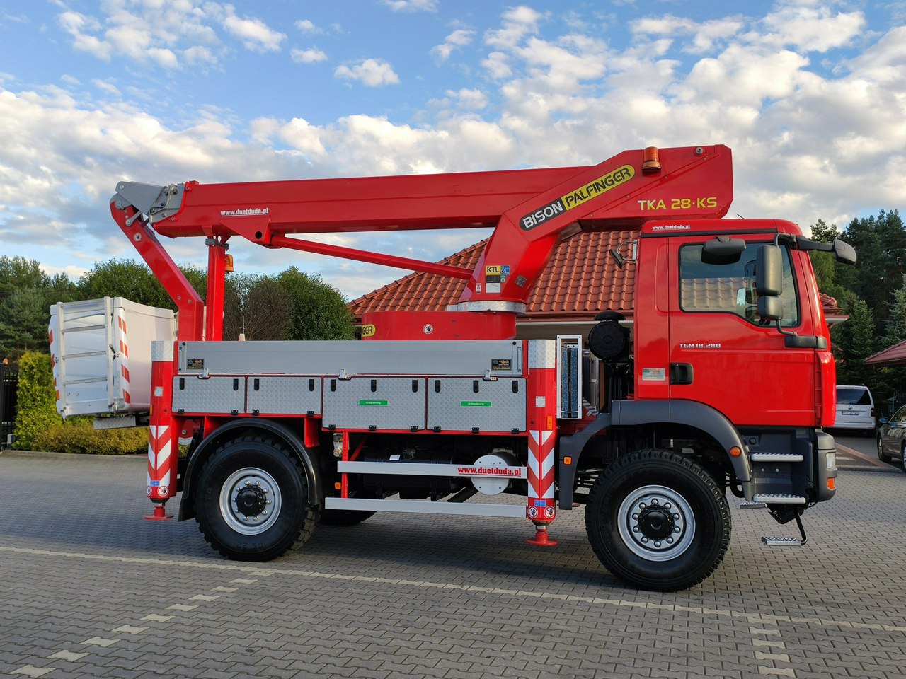 Veoautolt tõusev platvorm MAN TGM 18.280 4x4 Zwyżka Bison Palfinger TKA 28 Podnośnik Koszowy: pilt 6