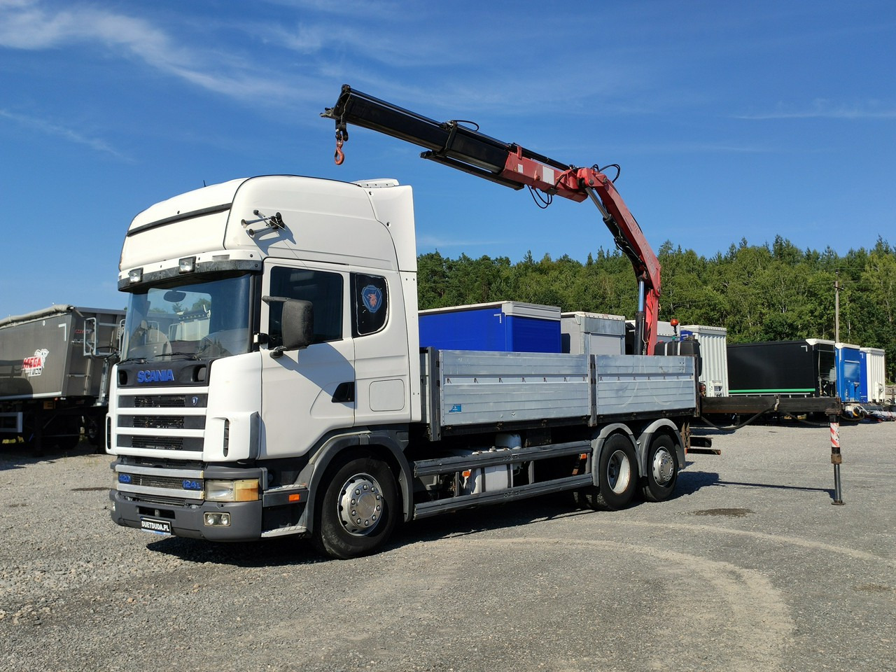 Scania 124L 420 6x2 Retarder HDS FASSI F170 Budowlanka - Madelveok/ Platvormveok, Kraanaga veoauto: pilt 1 Scania 124L 420 6x2 Retarder HDS FASSI F170 Budowlanka - Madelveok/ Platvormveok, Kraanaga veoauto: pilt 1