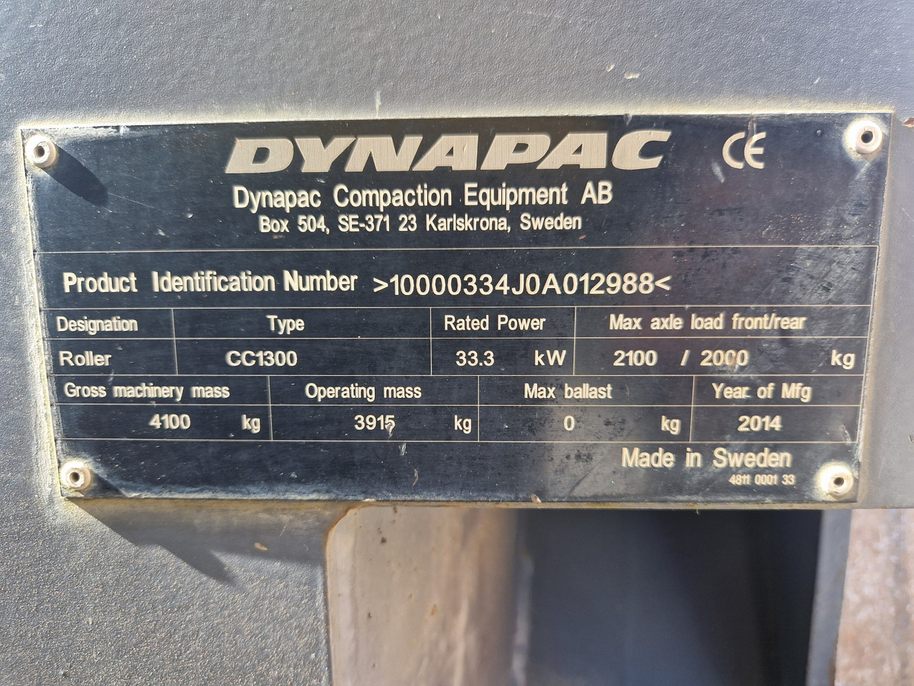 Rullija DYNAPAC CC 1300: pilt 9