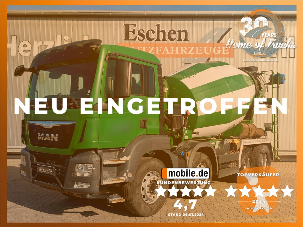 MAN TGS 32.360 8x4 BB / 9 m³ Stetter-Aufbau - Autobetoonisegisti: pilt 1 MAN TGS 32.360 8x4 BB / 9 m³ Stetter-Aufbau - Autobetoonisegisti: pilt 1