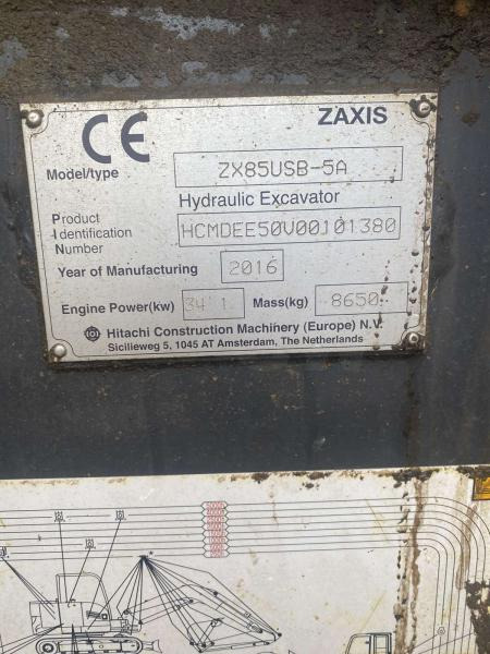 Hitachi ZX85USB-5A - Lintekskavaator: pilt 4 Hitachi ZX85USB-5A - Lintekskavaator: pilt 4